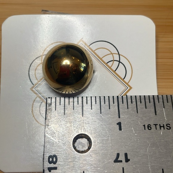 Gold Ball Stud Earrings - Picture 4 of 7